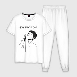 Пижама хлопковая мужская Йен Кёртис Joy Division, цвет: белый