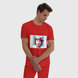 Пижама хлопковая мужская Актер, цвет: красный — фото 2