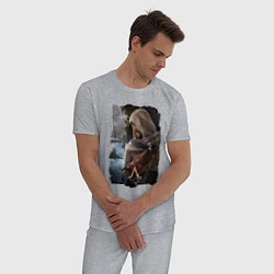 Пижама хлопковая мужская Assassins Creed Mirage Асасин Крид Мираж, цвет: меланж — фото 2