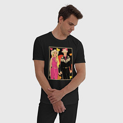 Пижама хлопковая мужская Ковбои Барби и Кен, цвет: черный — фото 2