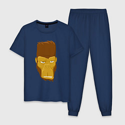 Пижама хлопковая мужская Gorilla style, цвет: тёмно-синий