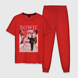 Пижама хлопковая мужская David Bowie 90 Aladdin Sane, цвет: красный