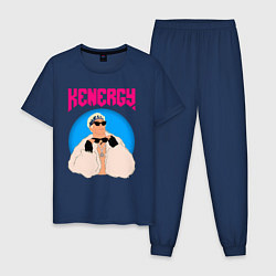 Пижама хлопковая мужская Кен и Барби, цвет: тёмно-синий