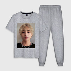 Пижама хлопковая мужская Kim Tae Hyung, цвет: меланж