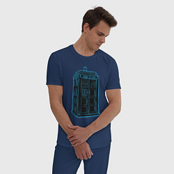 Пижама хлопковая мужская Black tardis, цвет: тёмно-синий — фото 2