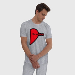 Пижама хлопковая мужская Ты меня дополняешь, цвет: меланж — фото 2