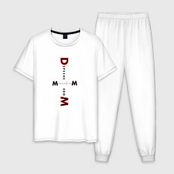 Пижама хлопковая мужская Depeche Mode - Memento Mori Logo, цвет: белый