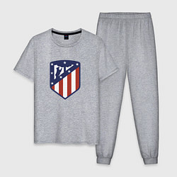 Пижама хлопковая мужская Atletico Madrid FC, цвет: меланж