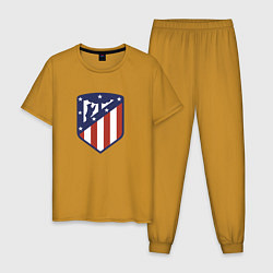 Пижама хлопковая мужская Atletico Madrid FC, цвет: горчичный