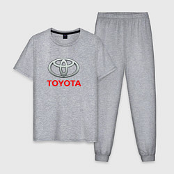 Пижама хлопковая мужская Toyota sport auto brend, цвет: меланж