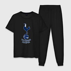 Пижама хлопковая мужская Tottenham Hotspur fc sport, цвет: черный