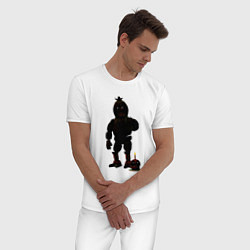 Пижама хлопковая мужская Кошмарная Чика и Мистер Пирожное, цвет: белый — фото 2