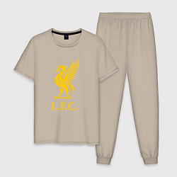 Пижама хлопковая мужская Liverpool sport fc, цвет: миндальный