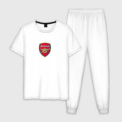 Пижама хлопковая мужская Arsenal fc sport club, цвет: белый