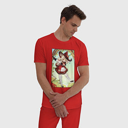 Пижама хлопковая мужская Кли в новом скине, цвет: красный — фото 2