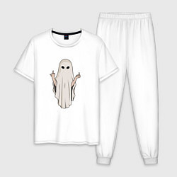 Пижама хлопковая мужская The unkind ghost, цвет: белый