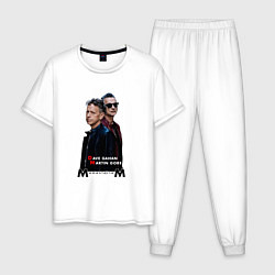 Пижама хлопковая мужская Depeche Mode - Dave and Martin Memento Mori, цвет: белый