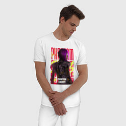 Пижама хлопковая мужская Cyberpunk 2077 Phantom Liberty: Songbird, цвет: белый — фото 2