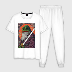 Пижама хлопковая мужская Pepe samurai, цвет: белый
