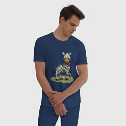 Пижама хлопковая мужская Фантазийный осел, цвет: тёмно-синий — фото 2