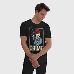 Пижама хлопковая мужская Vault crime, цвет: черный — фото 2