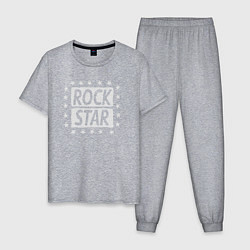Пижама хлопковая мужская Star rock, цвет: меланж