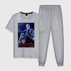 Пижама хлопковая мужская T2 - Arnold, цвет: меланж