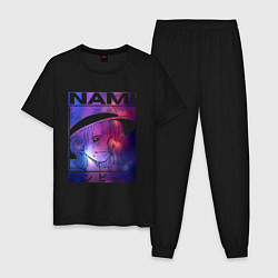 Пижама хлопковая мужская Nami One Piece, цвет: черный