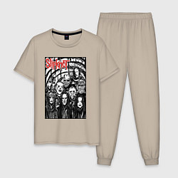 Пижама хлопковая мужская Slipknot - all comix style, цвет: миндальный