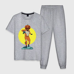 Пижама хлопковая мужская Space pumpkin, цвет: меланж
