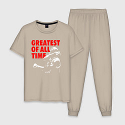Пижама хлопковая мужская Jordan greatest of all time, цвет: миндальный