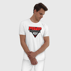 Пижама хлопковая мужская Pimp basketball, цвет: белый — фото 2