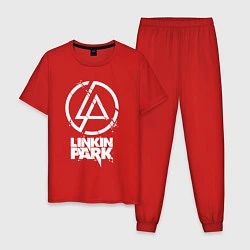 Пижама хлопковая мужская Linkin Park - white, цвет: красный