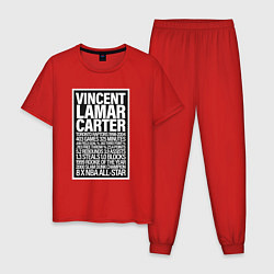 Пижама хлопковая мужская Vince Carter, цвет: красный