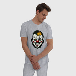 Пижама хлопковая мужская Злой клоун, цвет: меланж — фото 2