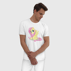 Пижама хлопковая мужская Флаттершай из My Little Pony в кино, цвет: белый — фото 2