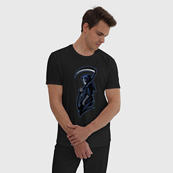 Пижама хлопковая мужская Grim reaper, цвет: черный — фото 2