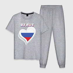 Пижама хлопковая мужская 93 регион Краснодарский край, цвет: меланж