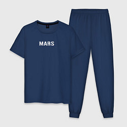 Пижама хлопковая мужская Mars 30STM, цвет: тёмно-синий