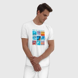 Пижама хлопковая мужская Sky 30STM, цвет: белый — фото 2