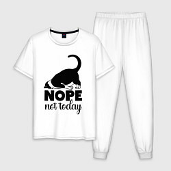Пижама хлопковая мужская Nope - not today, цвет: белый