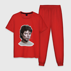 Пижама хлопковая мужская Майкл Джексон, цвет: красный
