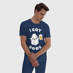 Пижама хлопковая мужская I got boos, цвет: тёмно-синий — фото 2