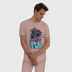 Пижама хлопковая мужская Bring Me the Horizon - Zombie, цвет: пыльно-розовый — фото 2