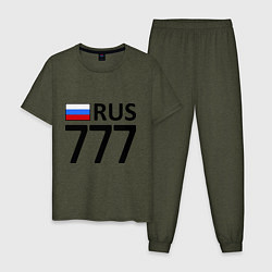 Пижама хлопковая мужская RUS 777, цвет: меланж-хаки