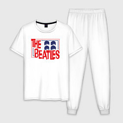 Пижама хлопковая мужская The Beatles Star, цвет: белый