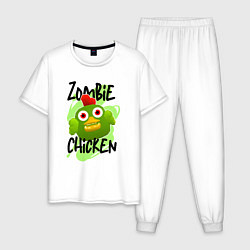 Пижама хлопковая мужская Чикен ган - зомби, цвет: белый