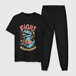 Пижама хлопковая мужская Fight Dark, цвет: черный