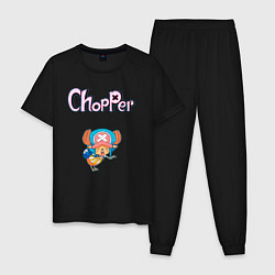 Пижама хлопковая мужская Чоппер доктор из аниме ван пис, цвет: черный