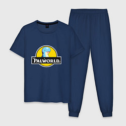 Пижама хлопковая мужская Релаксаурус Палворлд, цвет: тёмно-синий